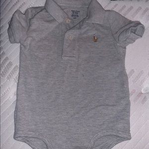 Gray and White Polo Onesies
